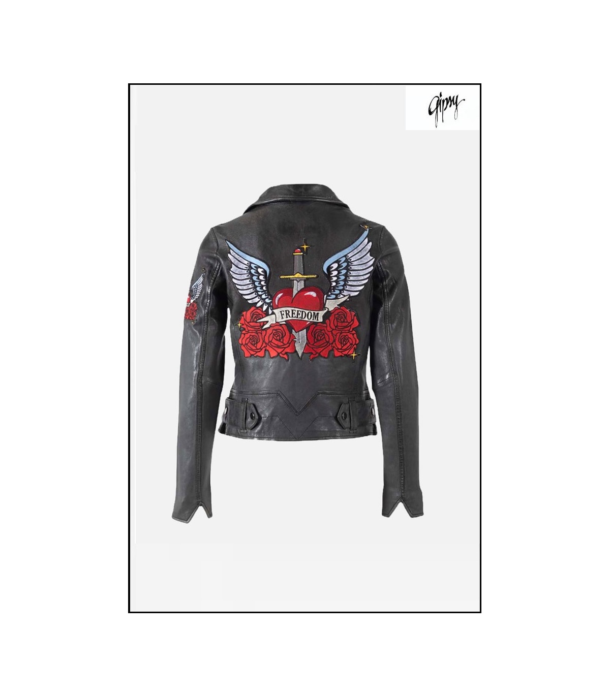 BIKER NEGRO CON PARCHE ESPALDA MUJER