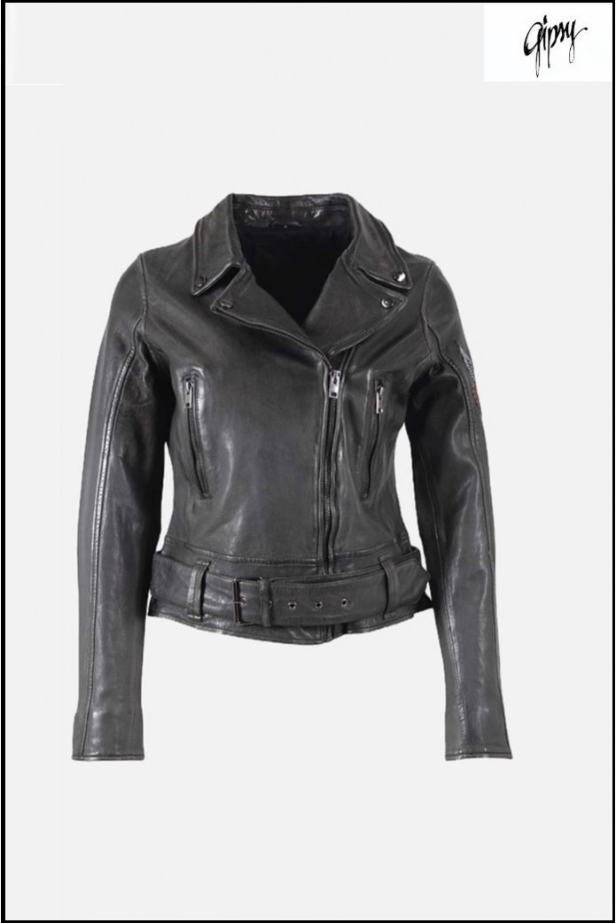 BIKER NEGRO CON PARCHE ESPALDA MUJER