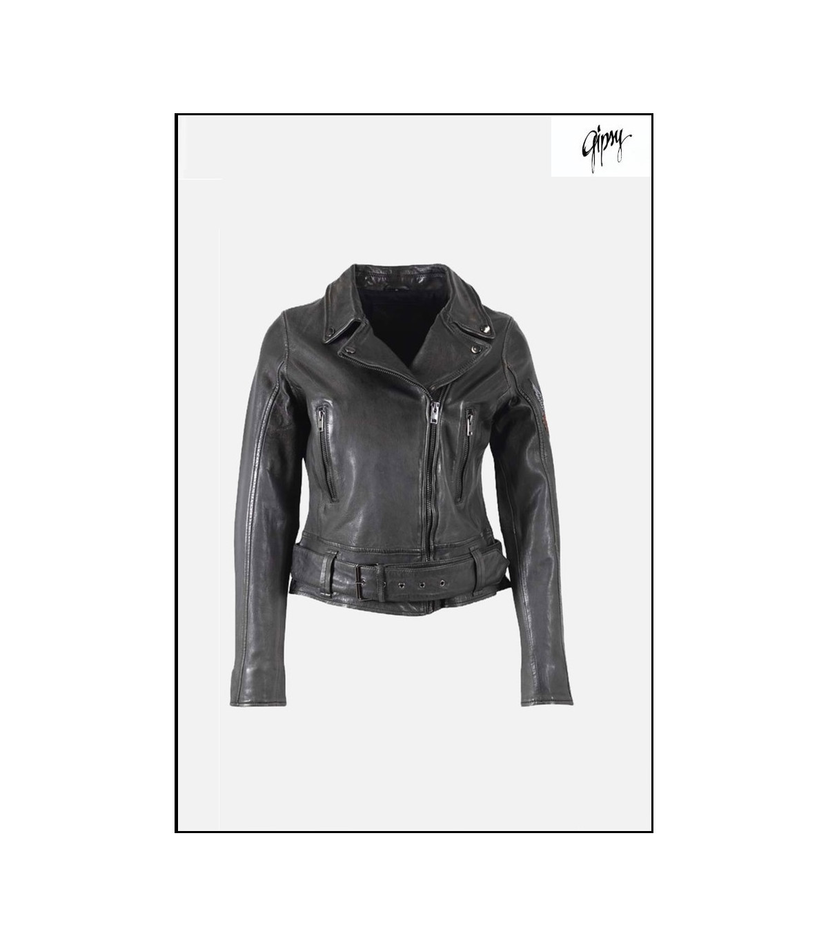 BIKER NEGRO CON PARCHE ESPALDA MUJER