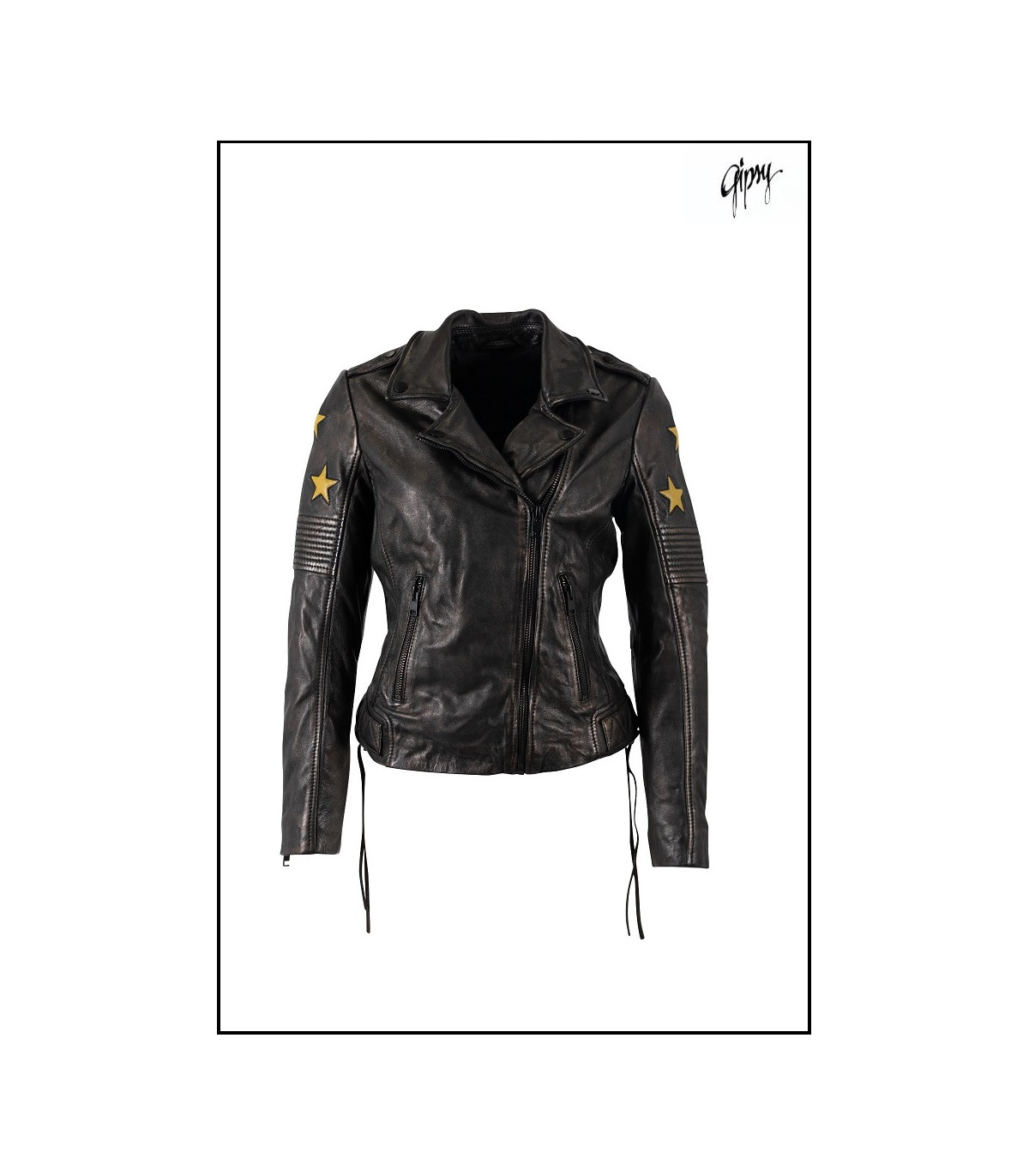 BIKER NEGRO METALIZADO CON ESTRELLAS GIPSY