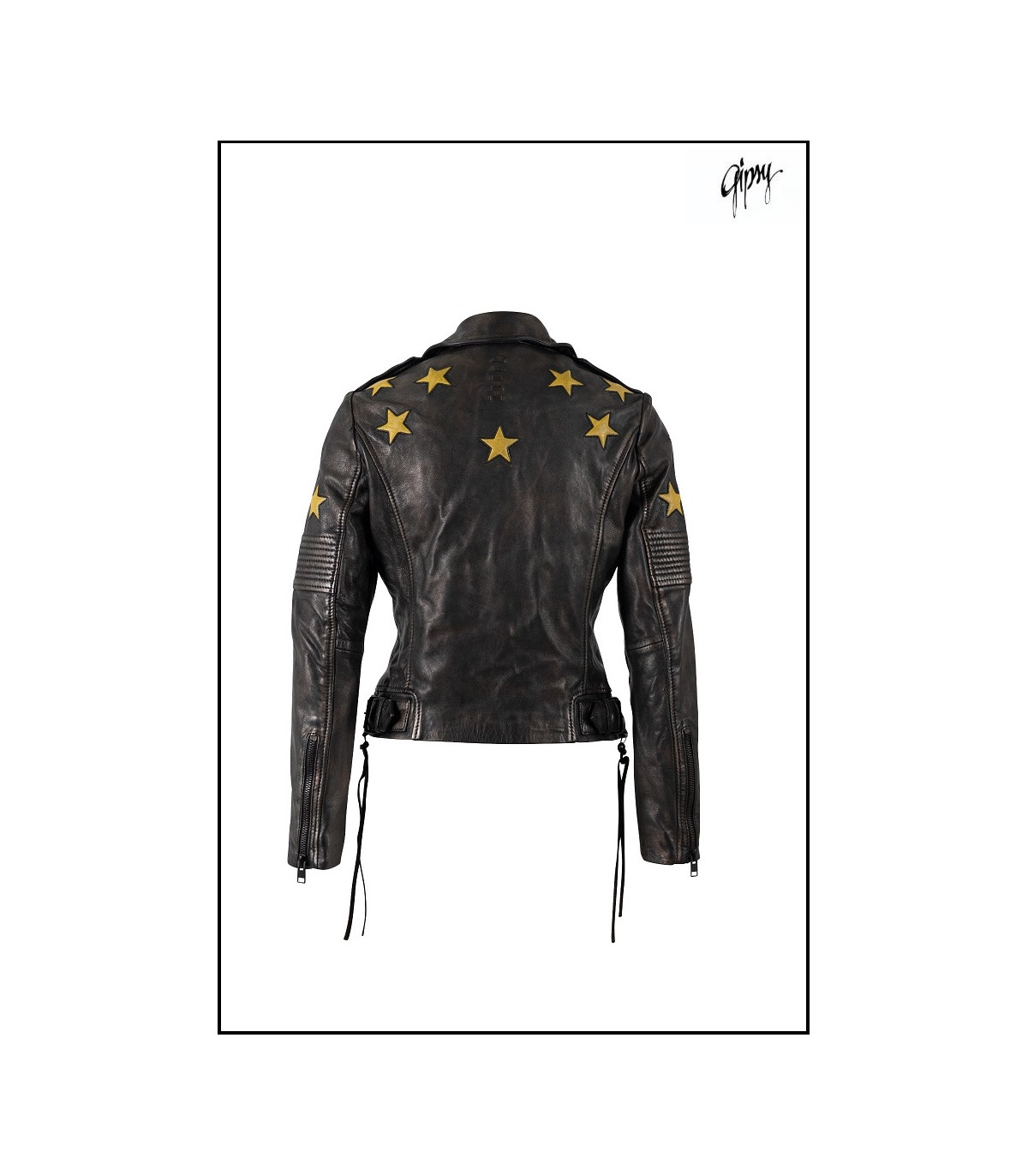 BIKER NEGRO METALIZADO CON ESTRELLAS GIPSY