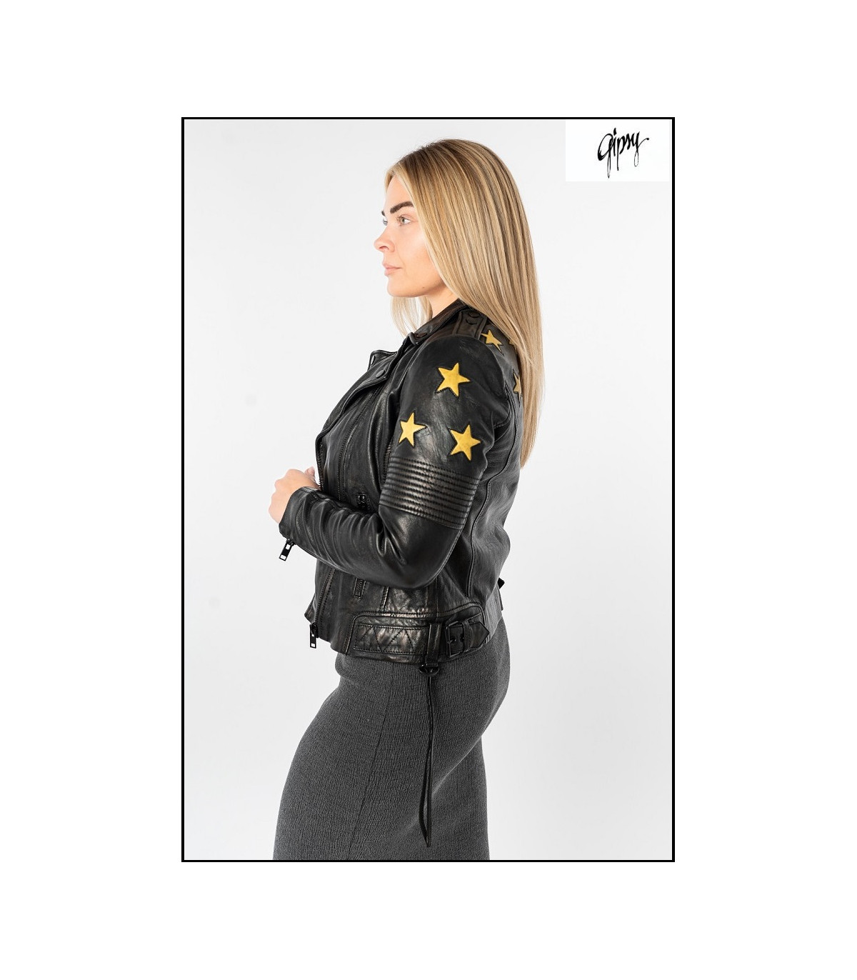 BIKER NEGRO METALIZADO CON ESTRELLAS GIPSY
