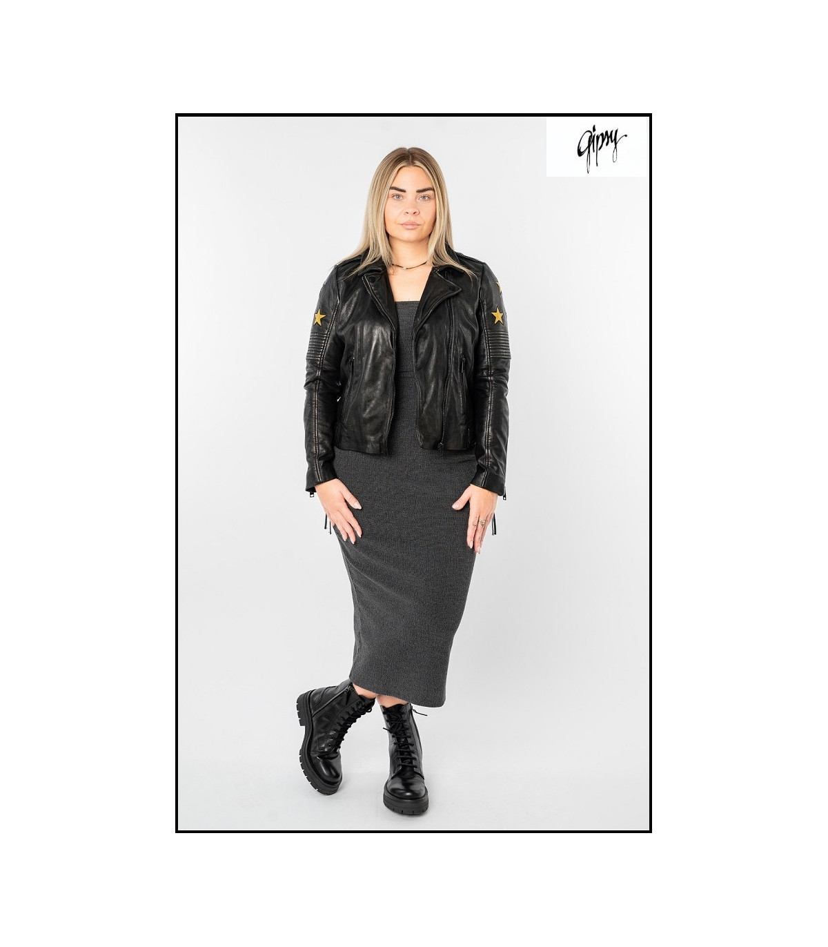 BIKER NEGRO METALIZADO CON ESTRELLAS GIPSY