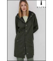 CHAQUETA-IMPERMEABLE UNISEX LARGA VERDE RAINS