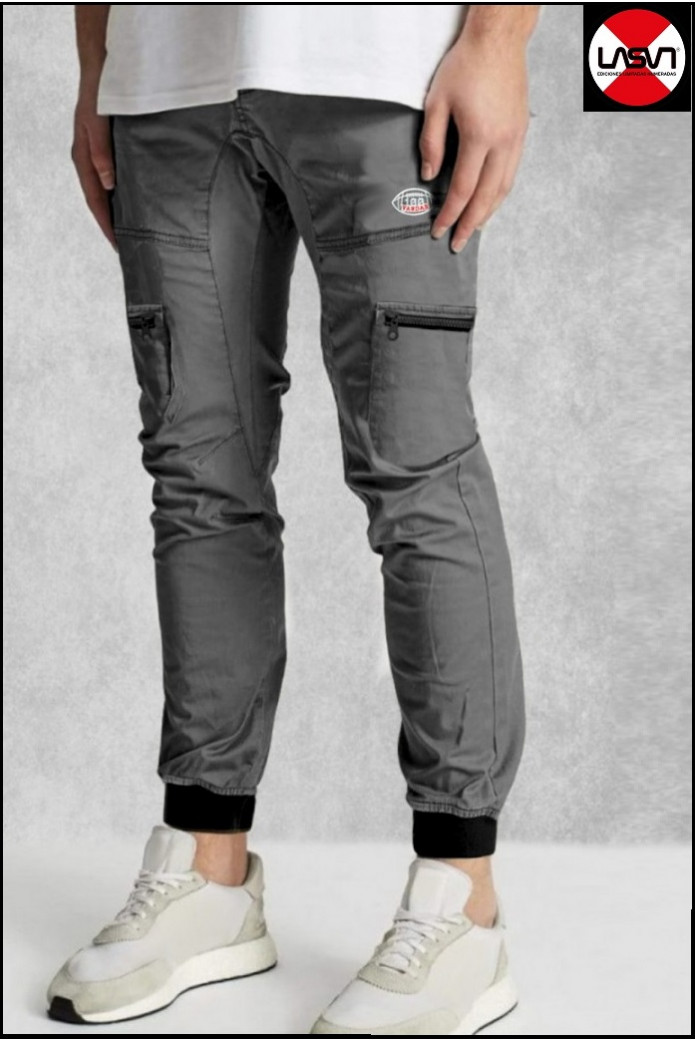 PANTALÓN DE HOMBRE JOGGER CARGO 100 YARDAS GRIS LA SAL
