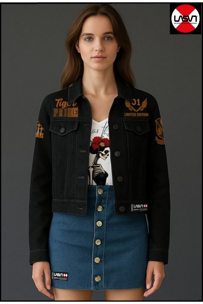 CAZADORA DENIM DE MUJER PILOT NEGRO LA SAL