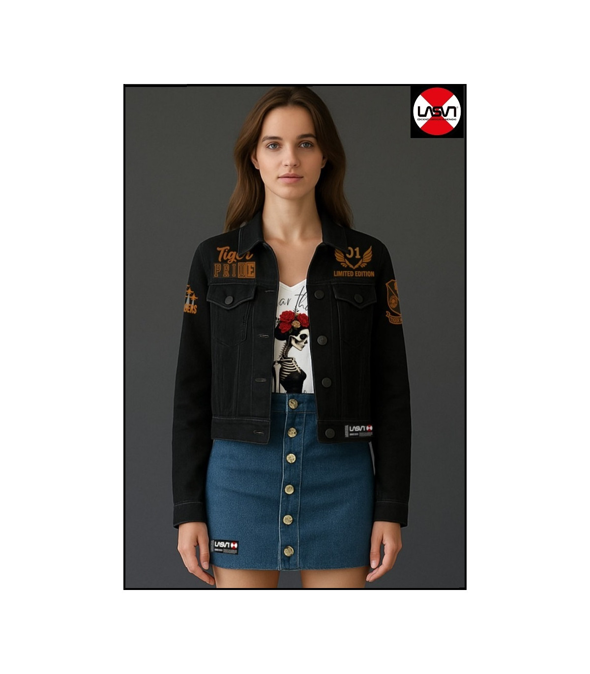 CAZADORA DENIM DE MUJER PILOT NEGRO LA SAL