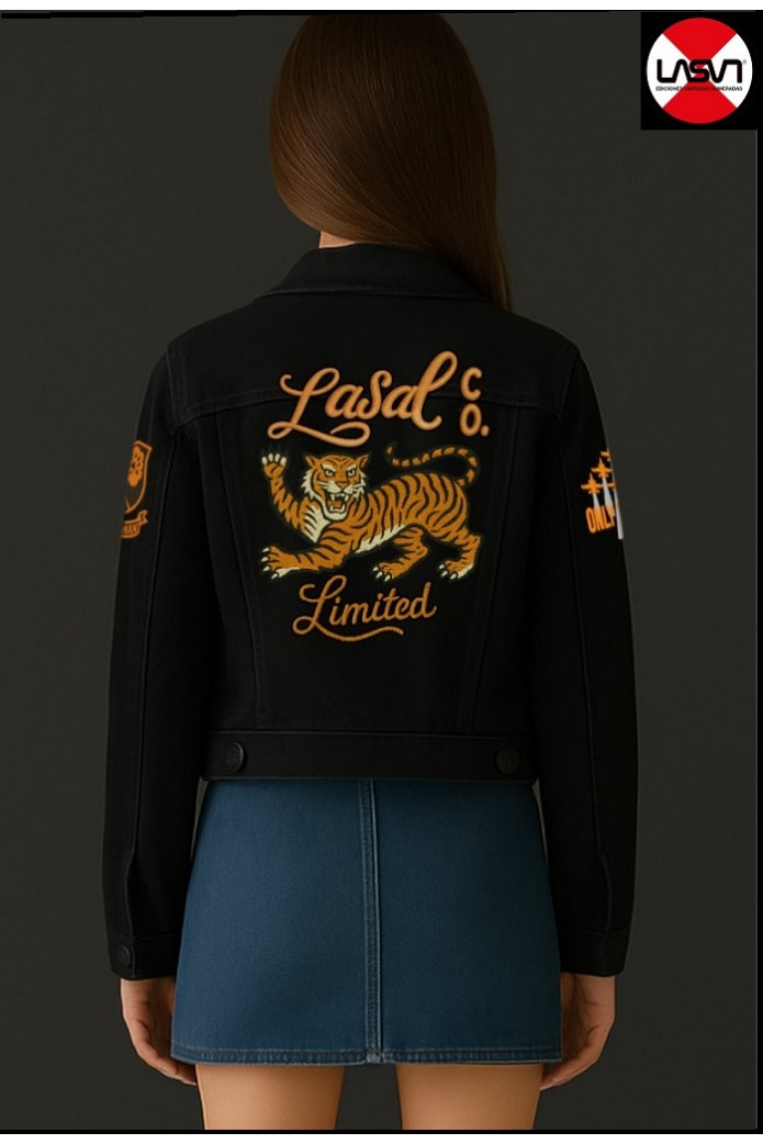 CAZADORA DENIM DE MUJER PILOT NEGRO LA SAL