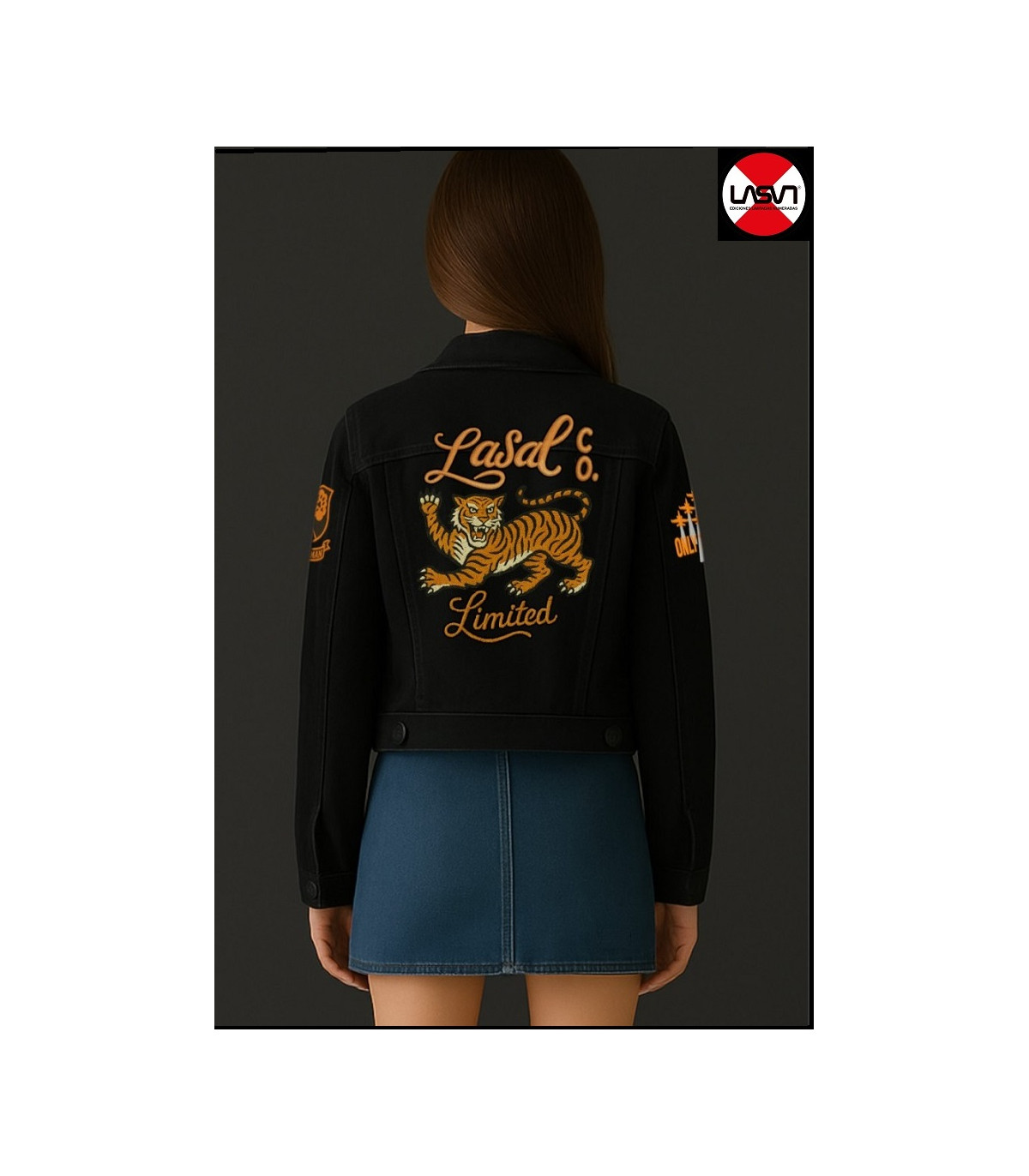 CAZADORA DENIM DE MUJER PILOT NEGRO LA SAL