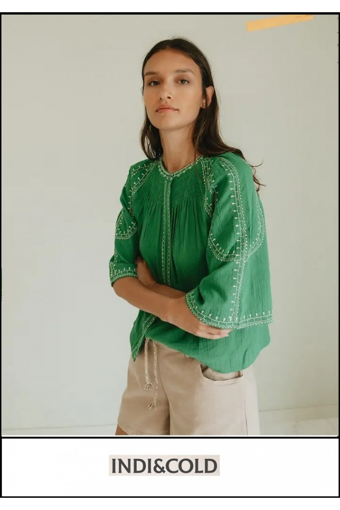 CAMISA MANGA CAMPANA VERDE INDI&COLD