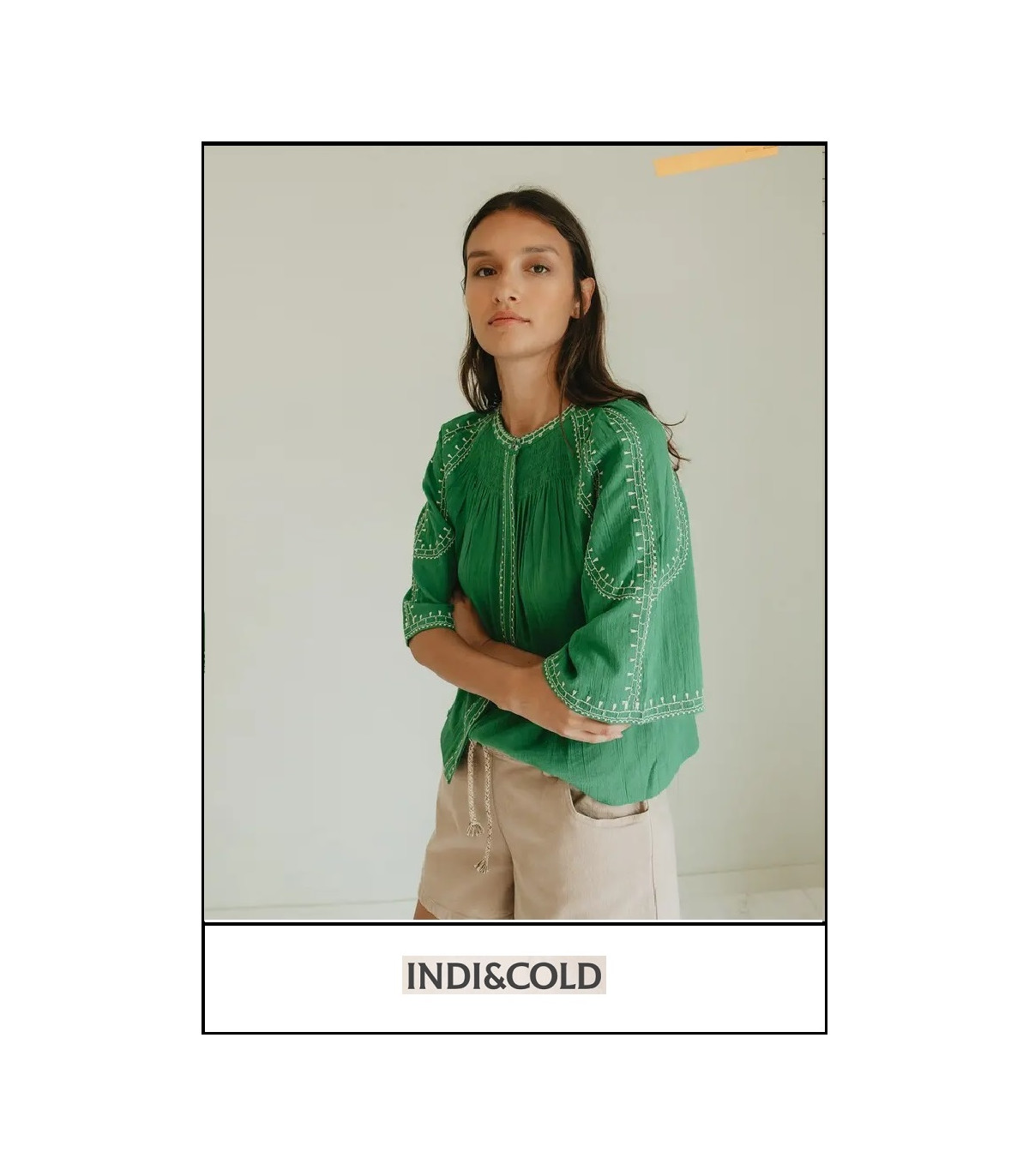 CAMISA MANGA CAMPANA VERDE INDI&COLD