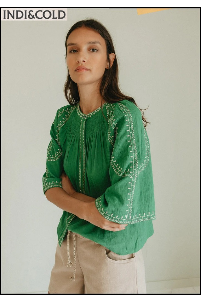 CAMISA MANGA CAMPANA VERDE INDI&COLD