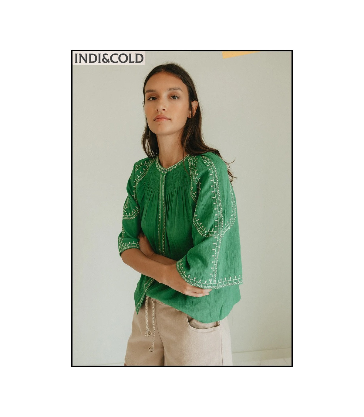 CAMISA MANGA CAMPANA VERDE INDI&COLD