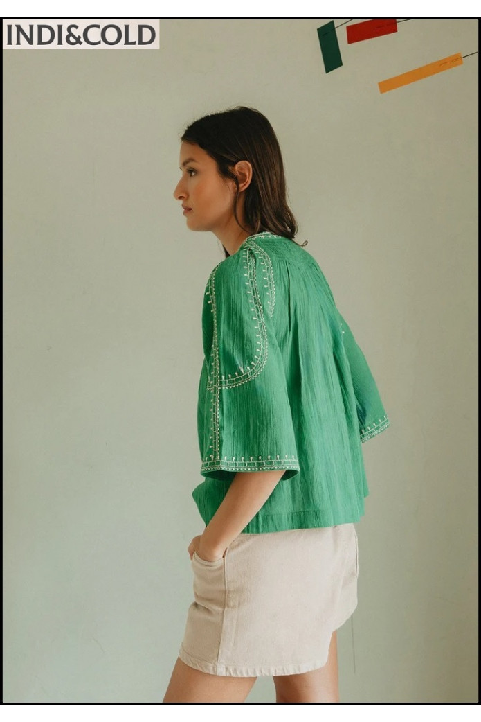 CAMISA MANGA CAMPANA VERDE INDI&COLD