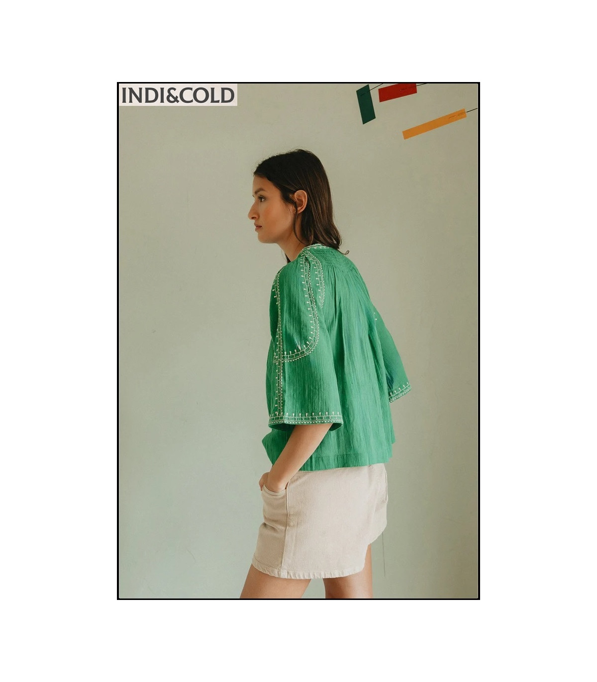 CAMISA MANGA CAMPANA VERDE INDI&COLD