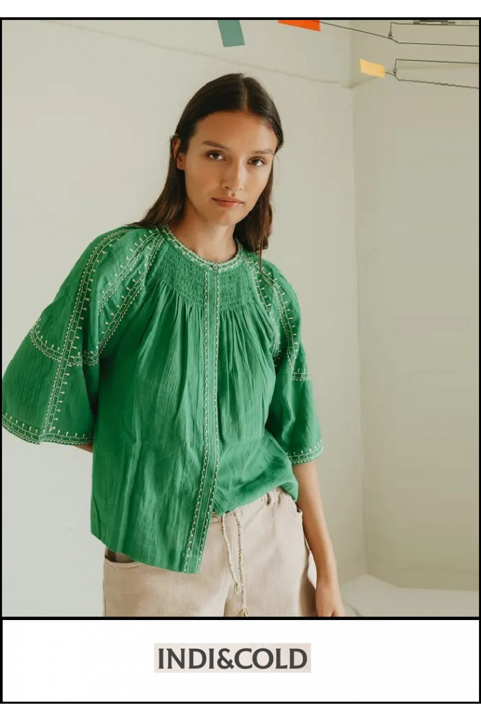 CAMISA MANGA CAMPANA VERDE INDI&COLD