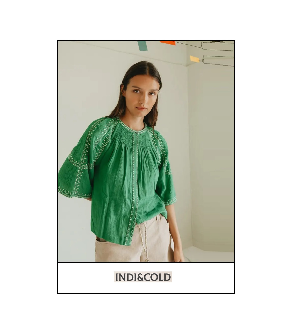 CAMISA MANGA CAMPANA VERDE INDI&COLD