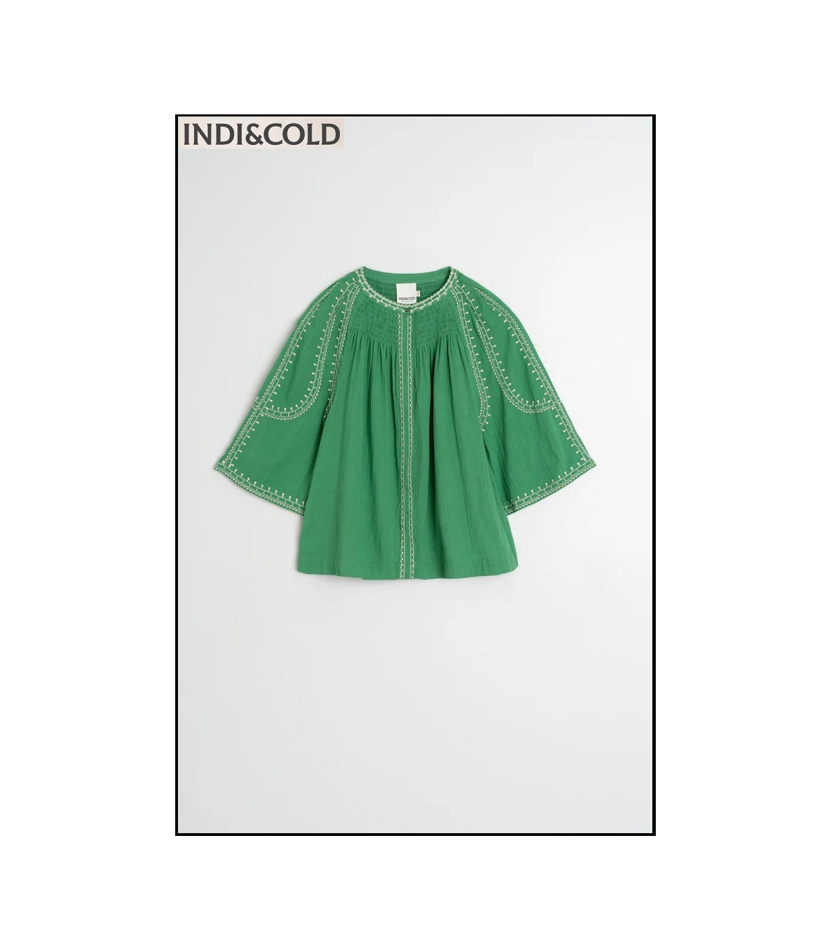 CAMISA MANGA CAMPANA VERDE INDI&COLD