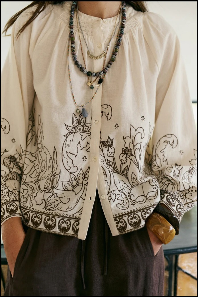 BLUSA BORDADO FLORAL INDI&COLD