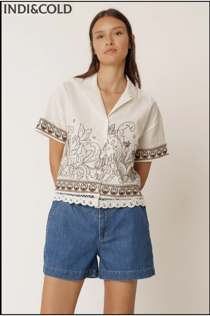 CAMISA BORDADO CONTRASTE INDI&COLD