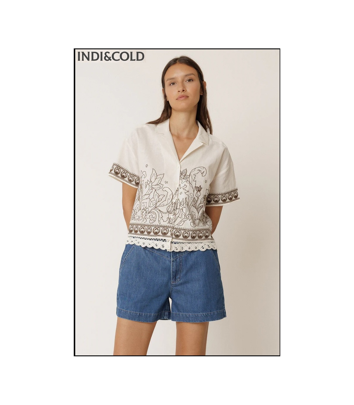 CAMISA BORDADO CONTRASTE INDI&COLD