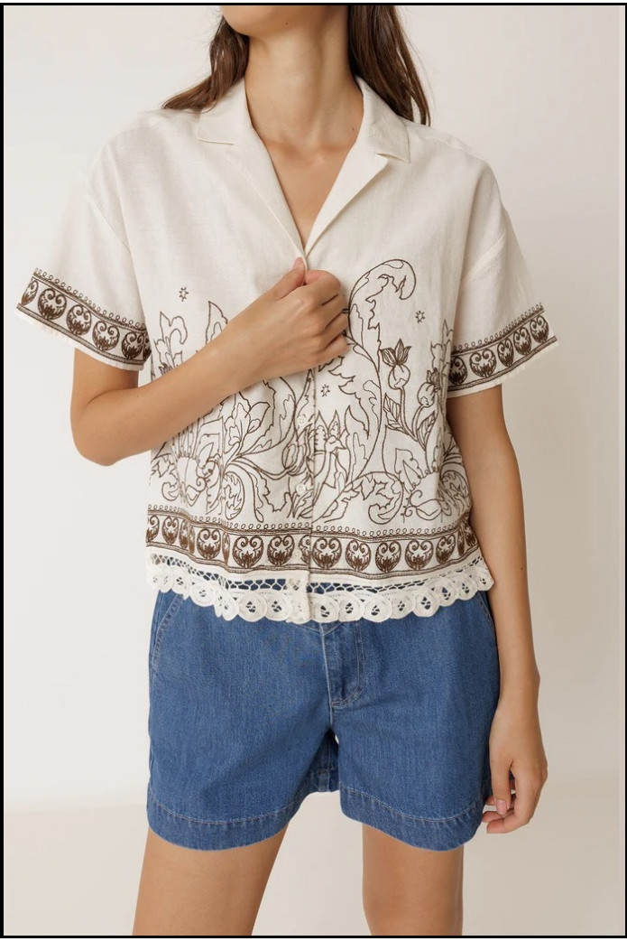 CAMISA BORDADO CONTRASTE INDI&COLD