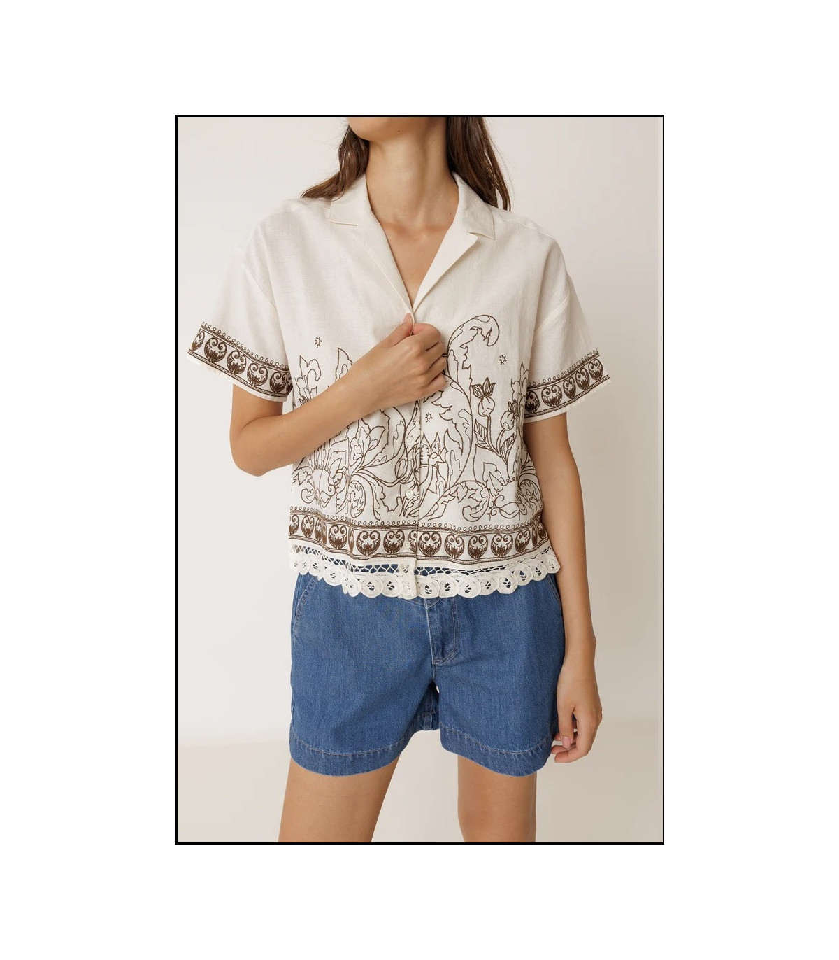 CAMISA BORDADO CONTRASTE INDI&COLD