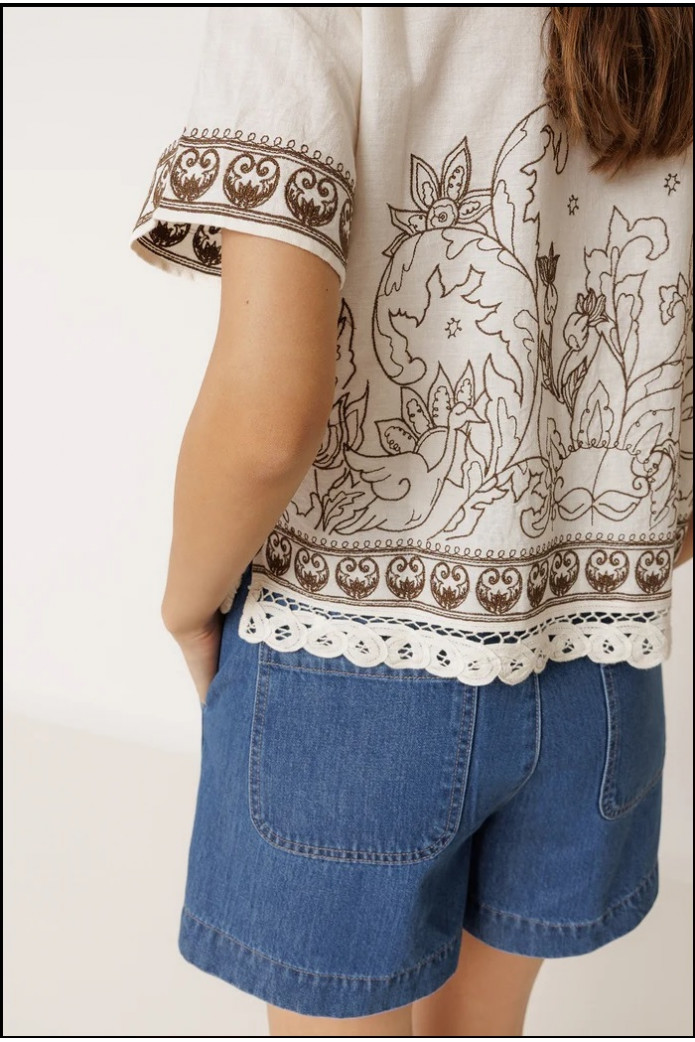 CAMISA BORDADO CONTRASTE INDI&COLD