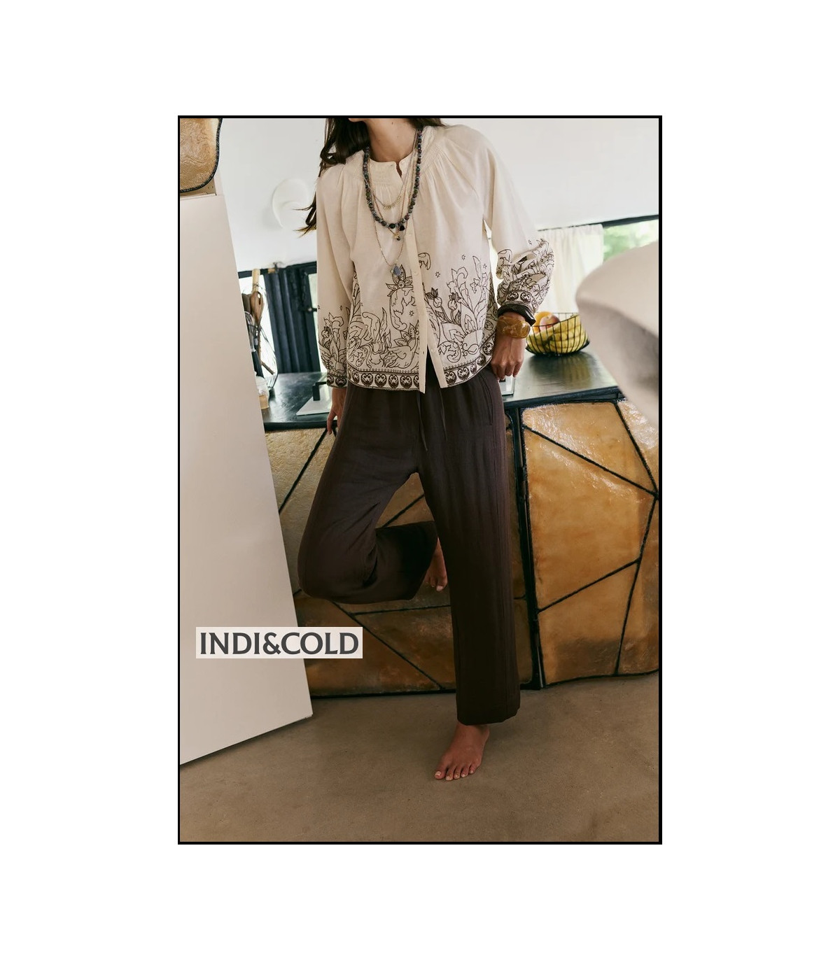 PANTALÓN FLUIDO CON CORDÓN INDI&COLD