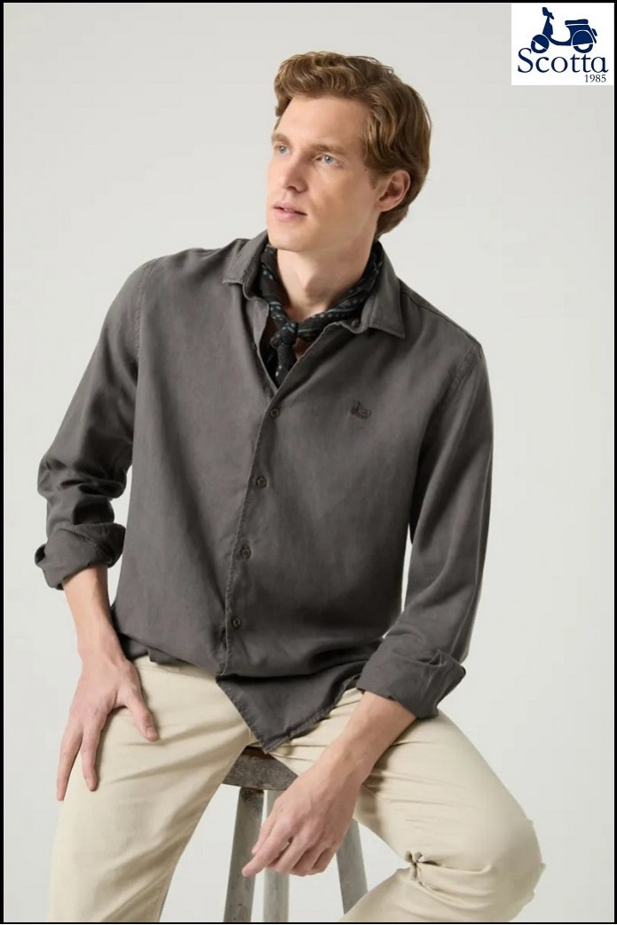 CAMISA FOREST TENCE LINEN GRIS OSCURO SCOTTA