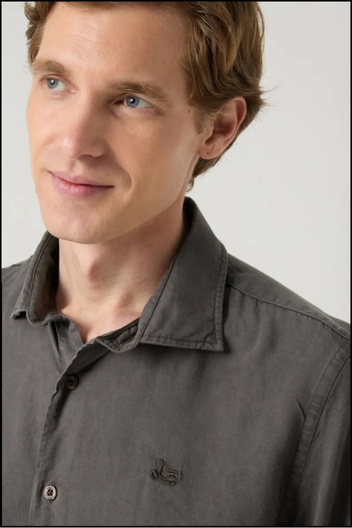 CAMISA FOREST TENCE LINEN GRIS OSCURO SCOTTA