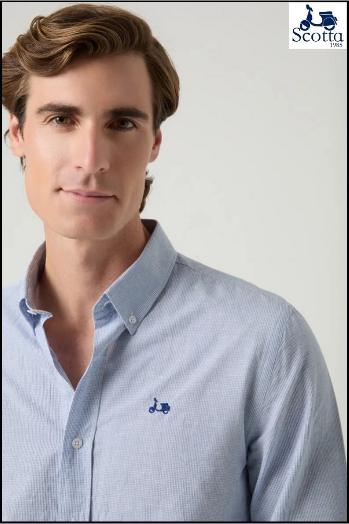 CAMISA MIL CUADROS AZUL DENIM SCOTTA