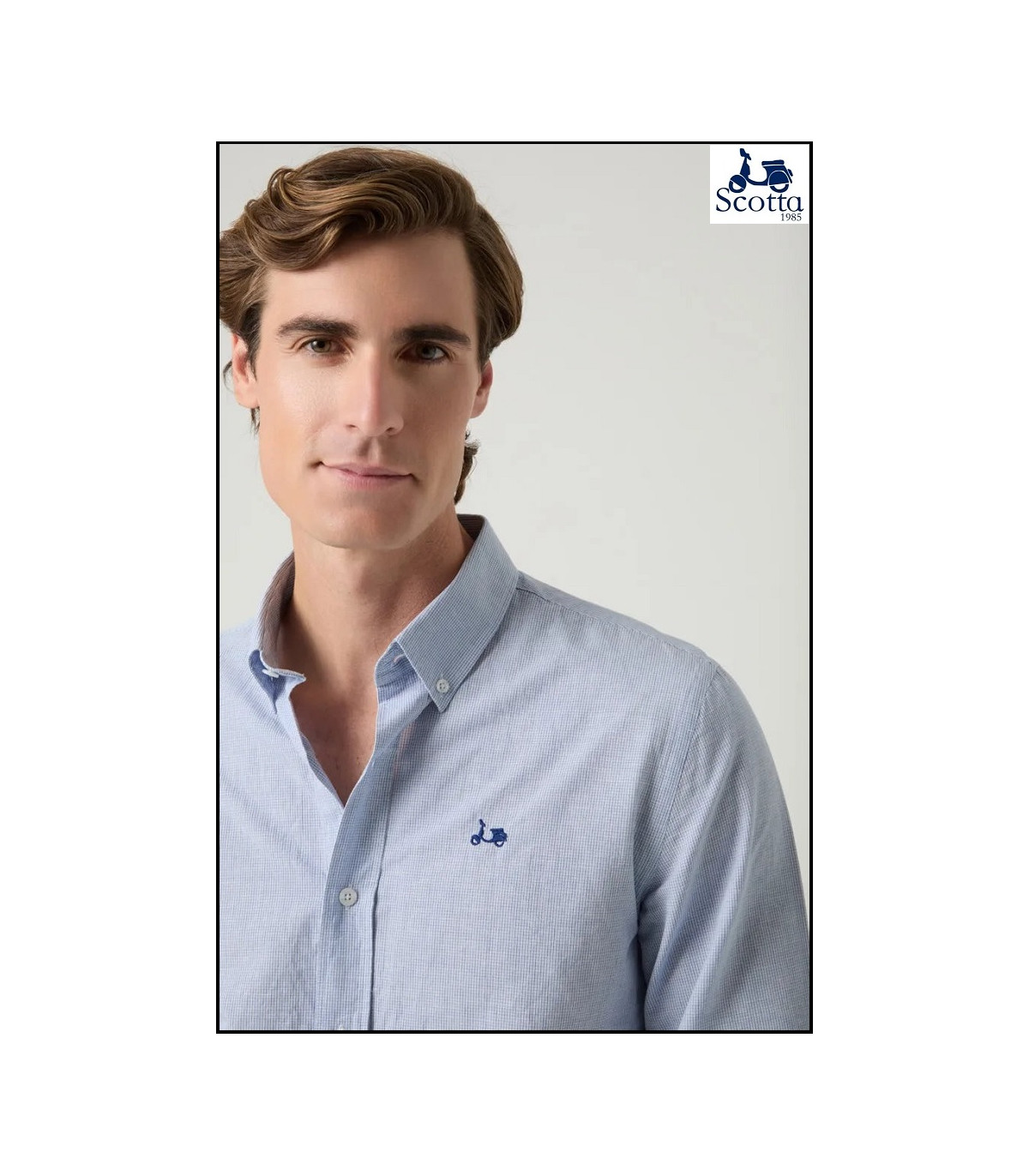 CAMISA MIL CUADROS AZUL DENIM SCOTTA