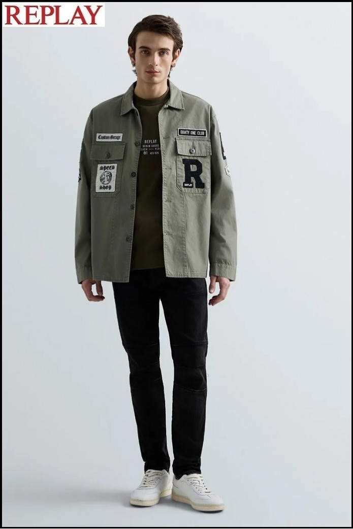 SOBRECAMISA CON PARCHE Y LOGOTIPO REPLAY