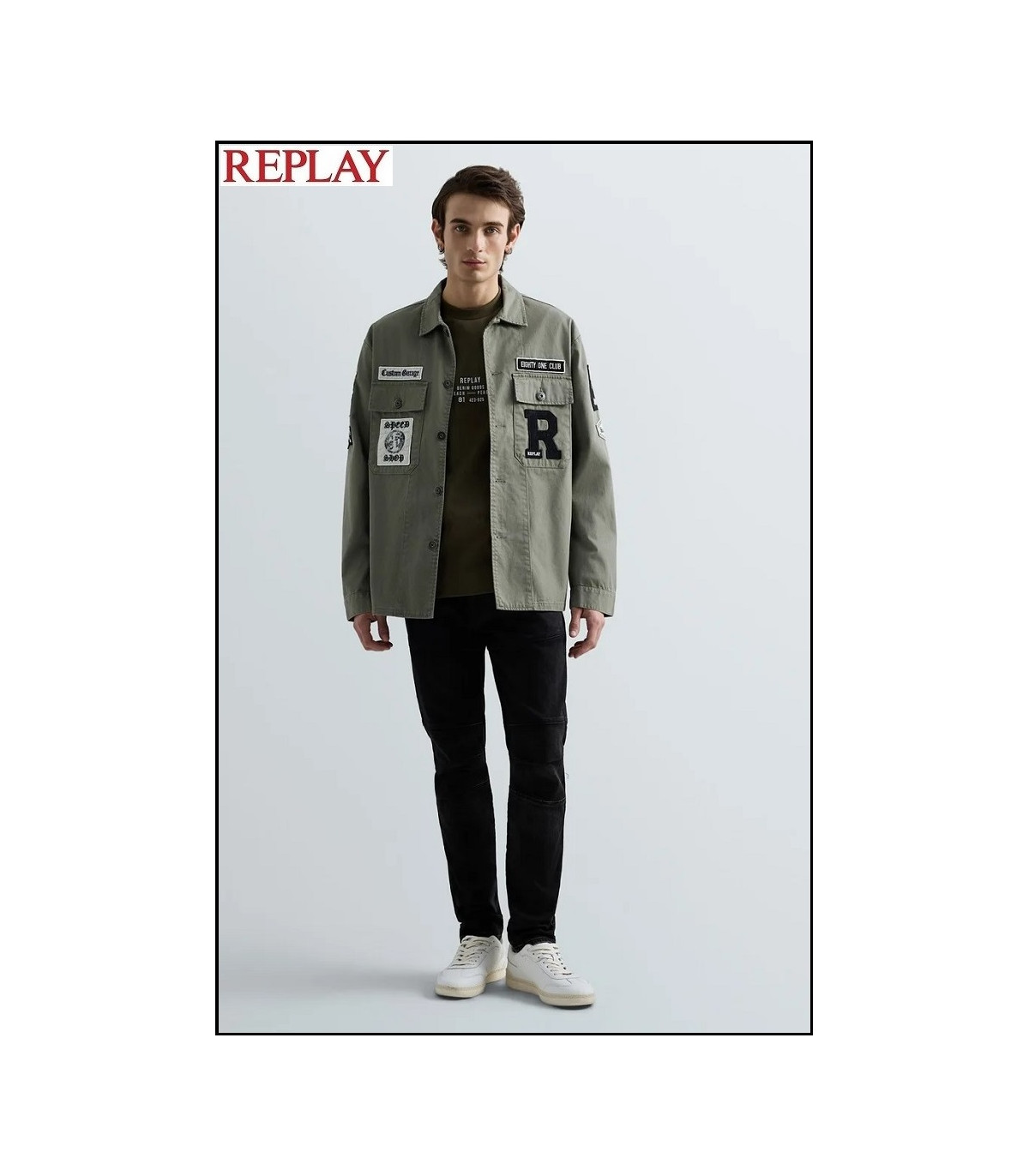 SOBRECAMISA CON PARCHE Y LOGOTIPO REPLAY