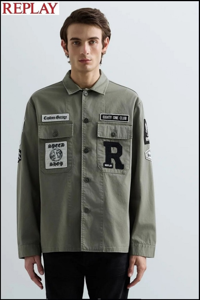 SOBRECAMISA CON PARCHE Y LOGOTIPO REPLAY