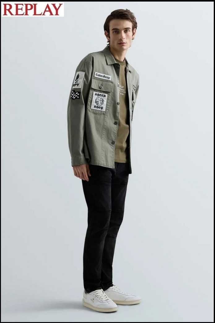 SOBRECAMISA CON PARCHE Y LOGOTIPO REPLAY