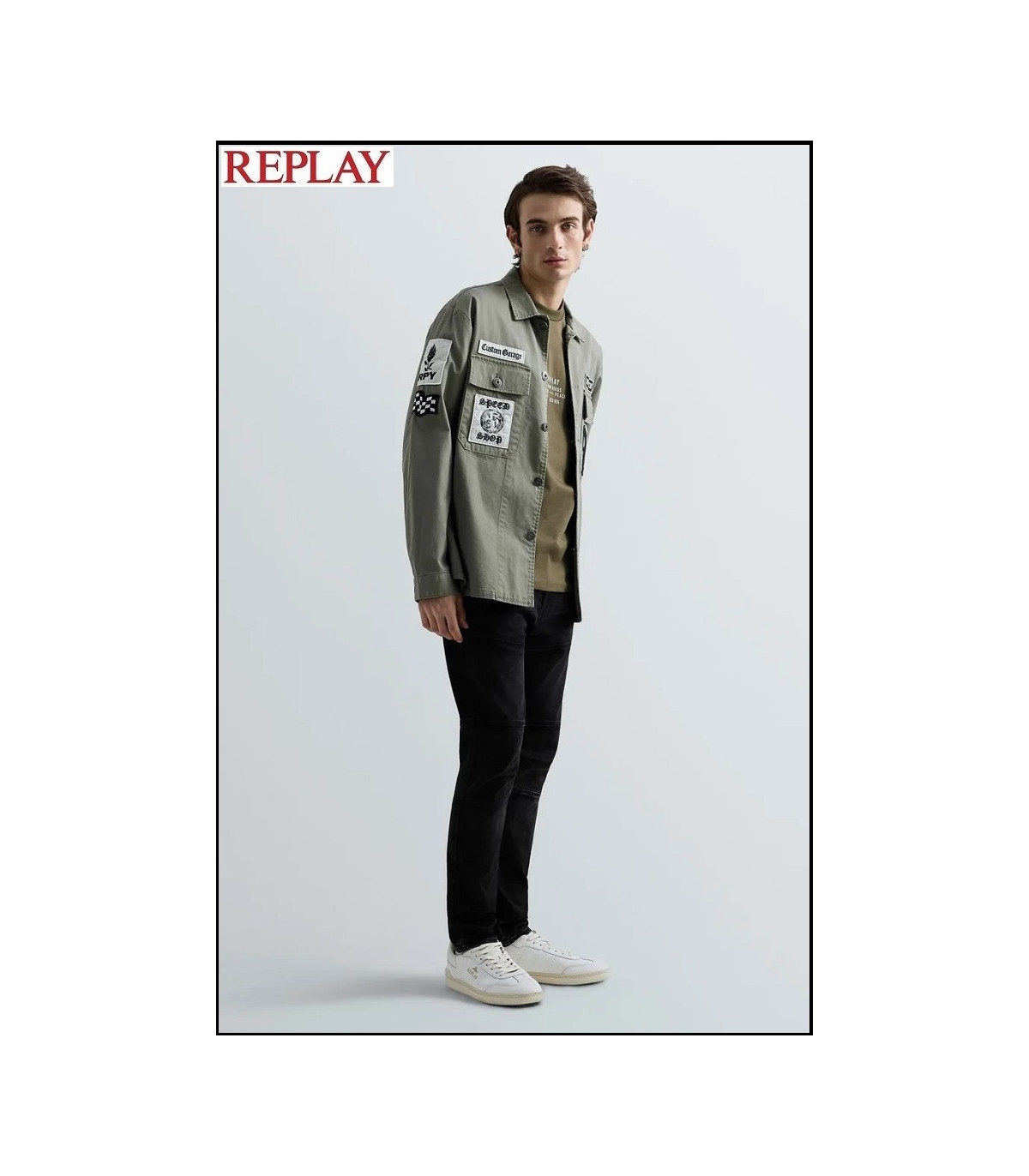 SOBRECAMISA CON PARCHE Y LOGOTIPO REPLAY