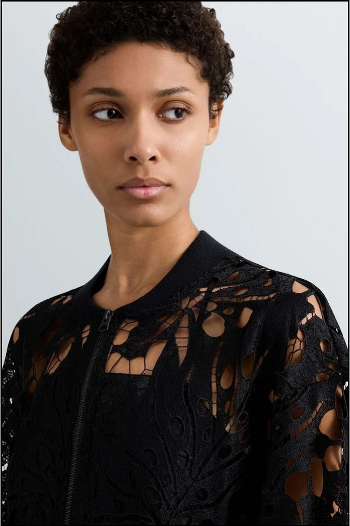 CHAQUETA CON CREMALLERA Y ENCAJE REPLAY