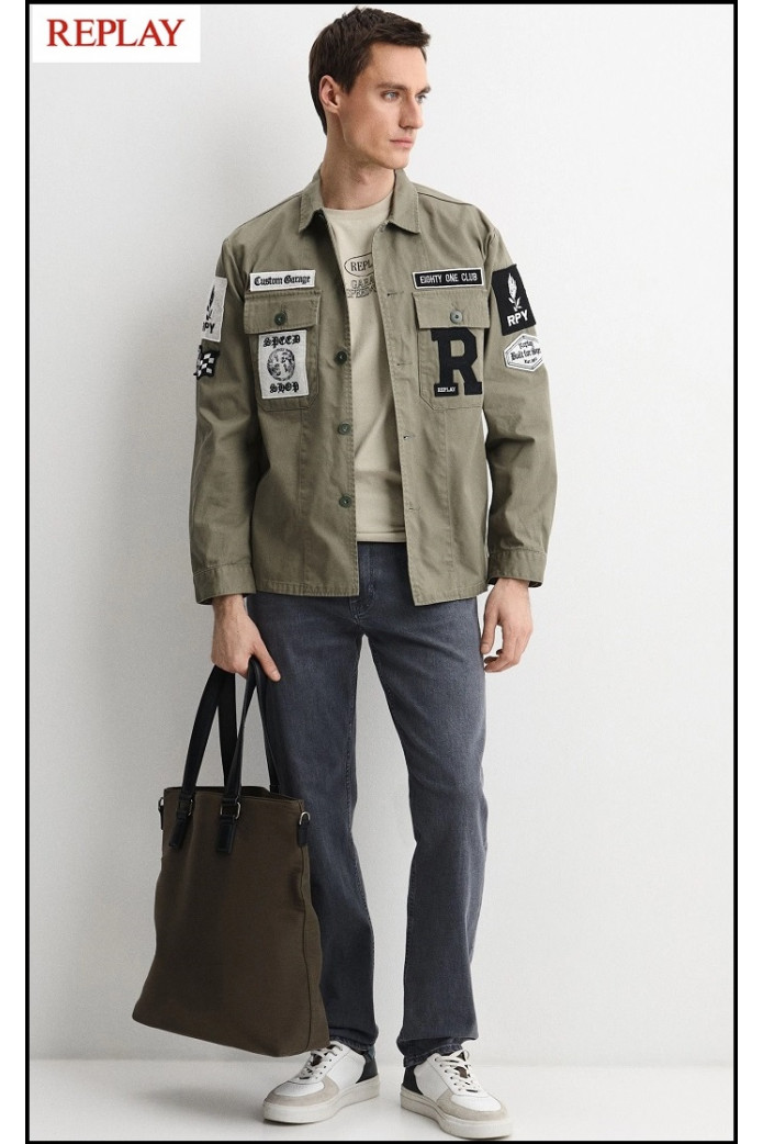 SOBRECAMISA CON PARCHE Y LOGOTIPO REPLAY