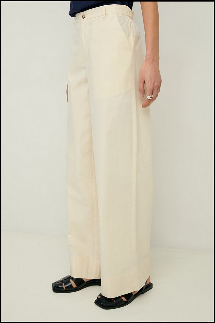 PANTALÓN WIDE LEG POPELÍN YELLOW YERSE