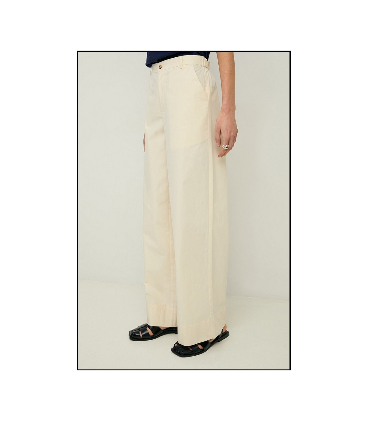 PANTALÓN WIDE LEG POPELÍN YELLOW YERSE