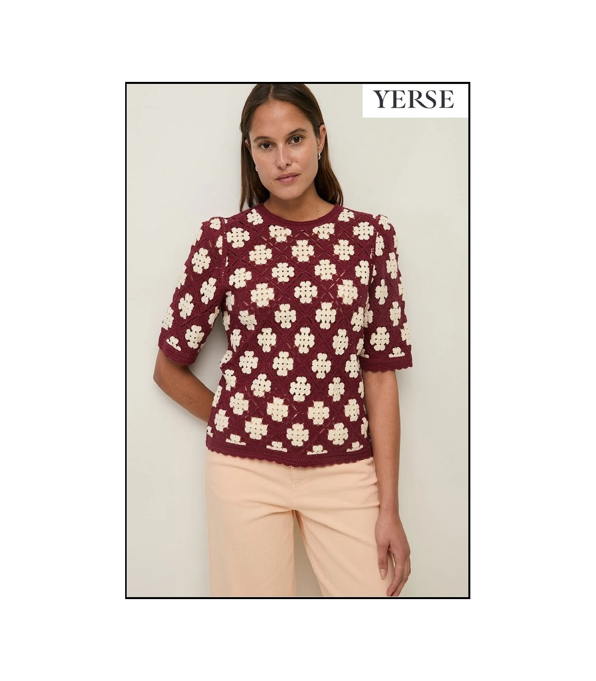 JERSEY CROCHET FONDO FRAMBRUESA YERSE