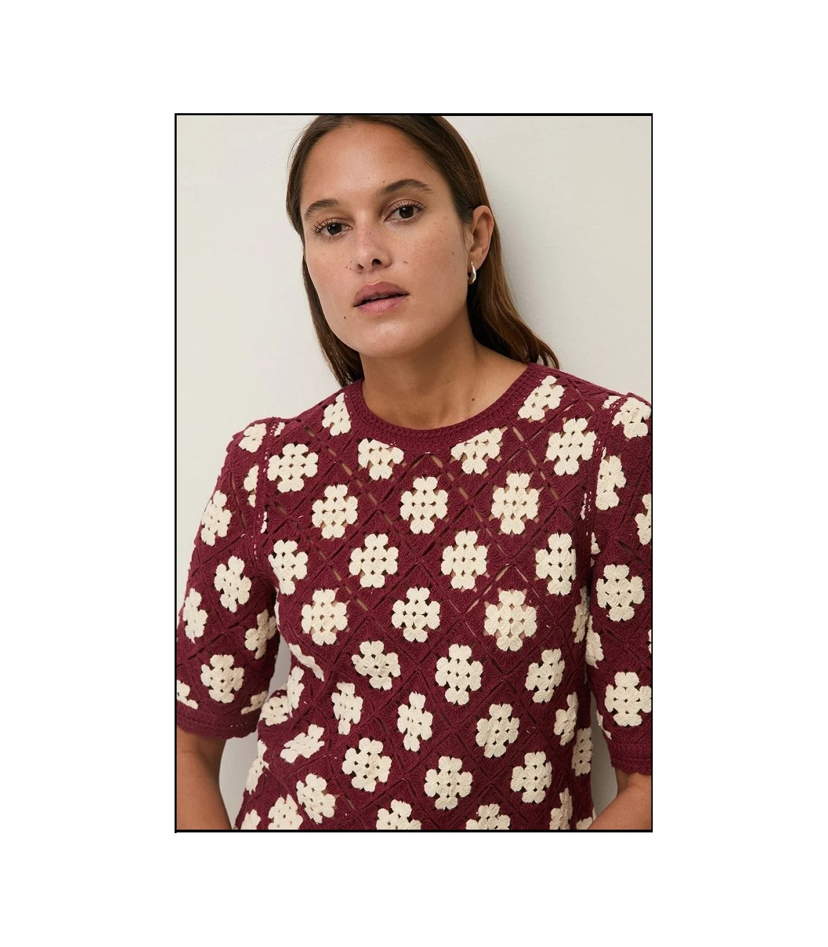 JERSEY CROCHET FONDO FRAMBRUESA YERSE