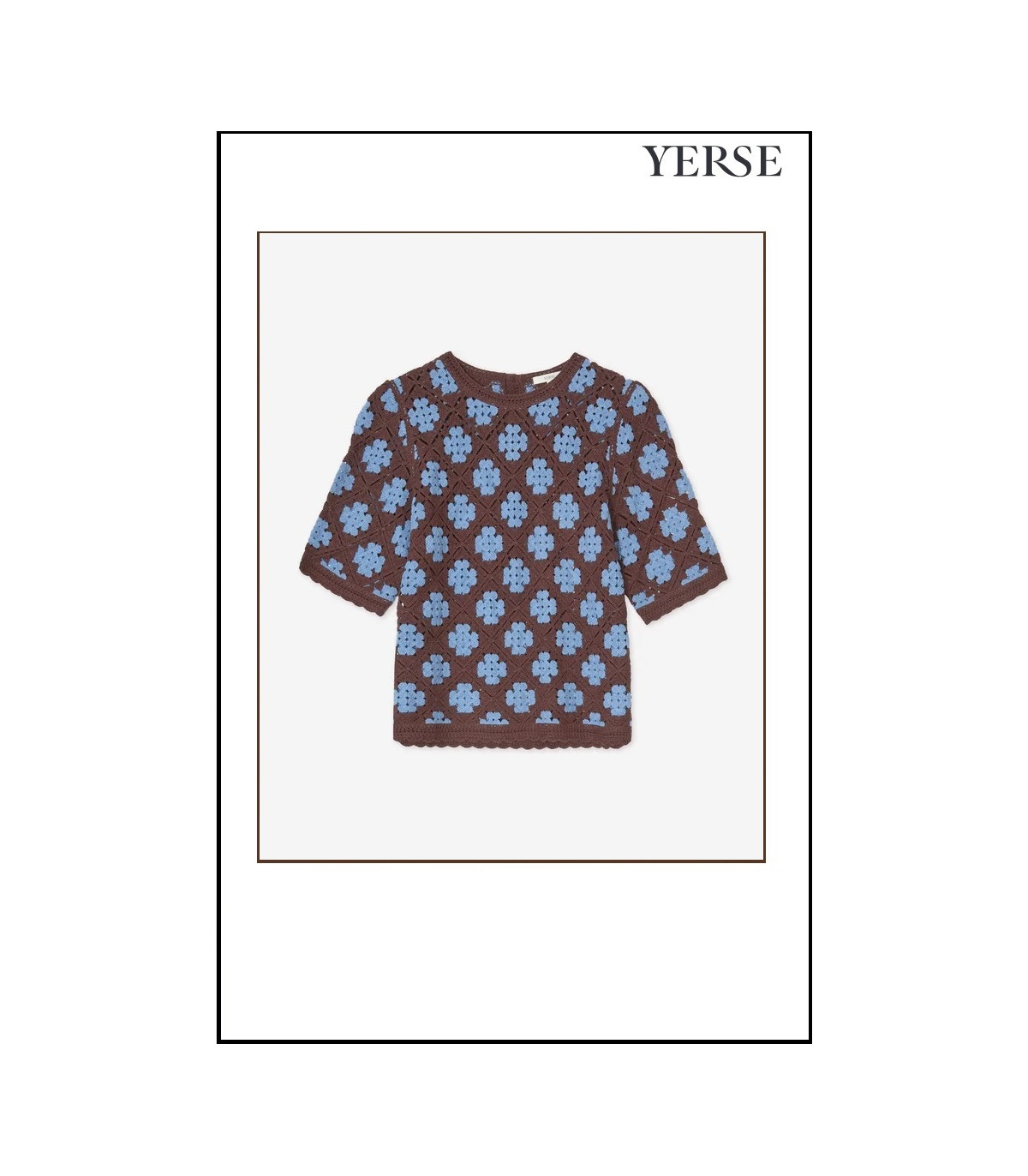 JERSEY EFECTO CROCHET FONDO CHOCOLATE YERSE