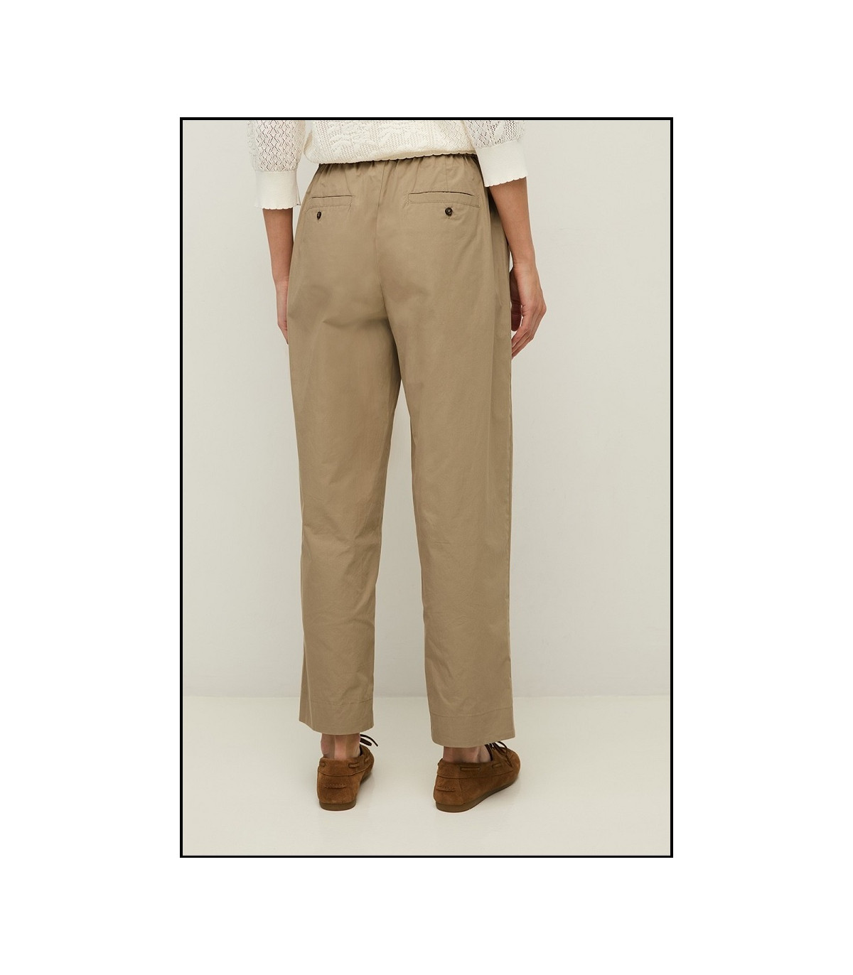 PANTALÓN RECTO POPELÍN GREEN YERSE