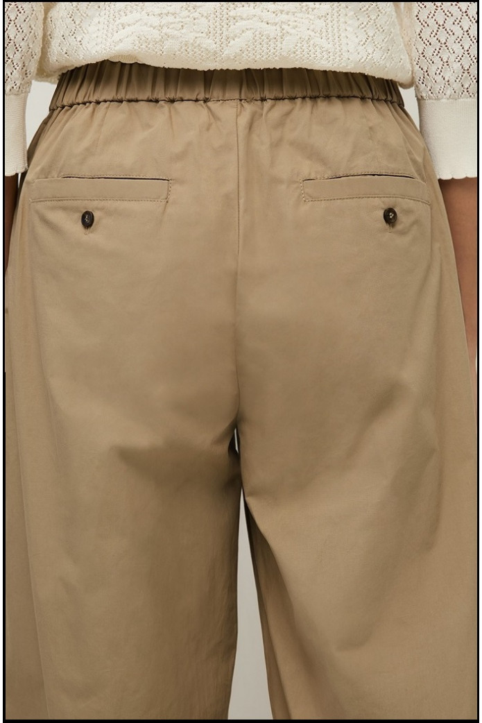 PANTALÓN RECTO POPELÍN GREEN YERSE