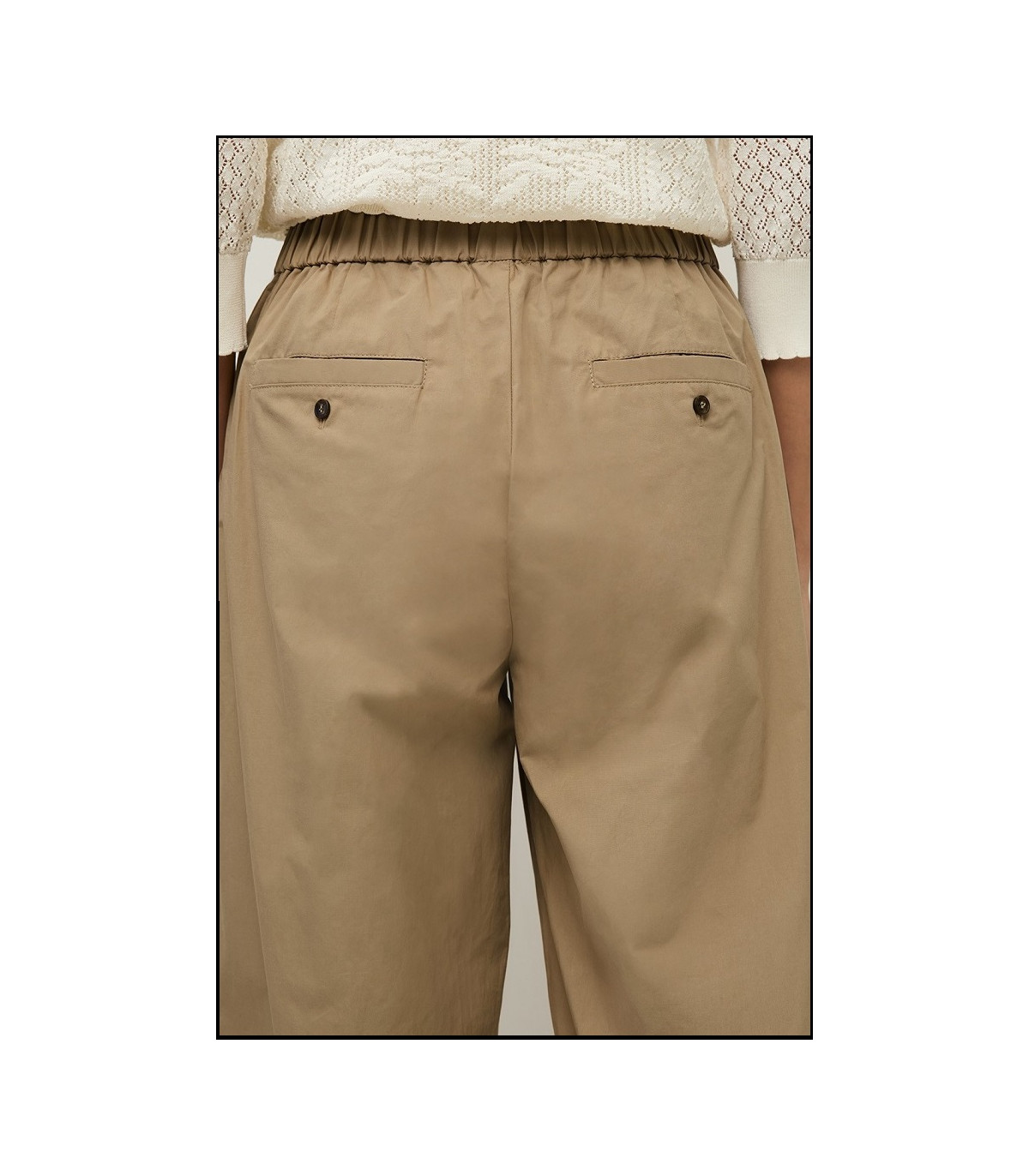 PANTALÓN RECTO POPELÍN GREEN YERSE