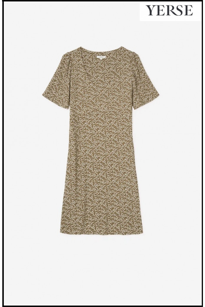 VESTIDO MIDI FLUIDO FLORES YERSE