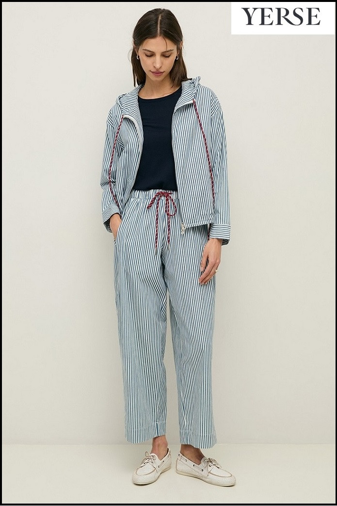 PANTALÓN RAYAS WIDE LEG YERSE